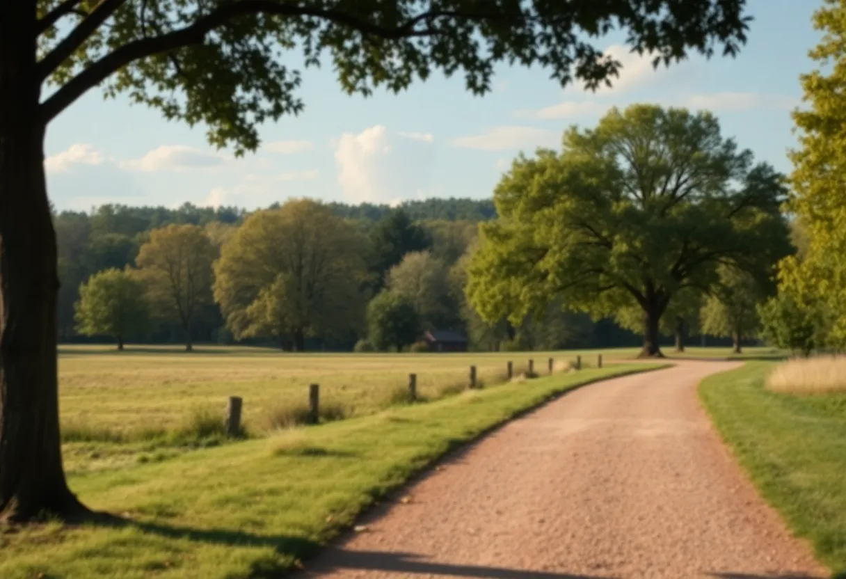 A peaceful path in North Kingstown representing community mourning.