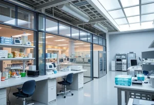 Exterior view of Ocean State Labs, a biotechnology incubator in Providence.