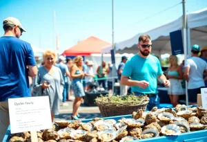 Festival attendees enjoying the Ocean State Oyster Festival