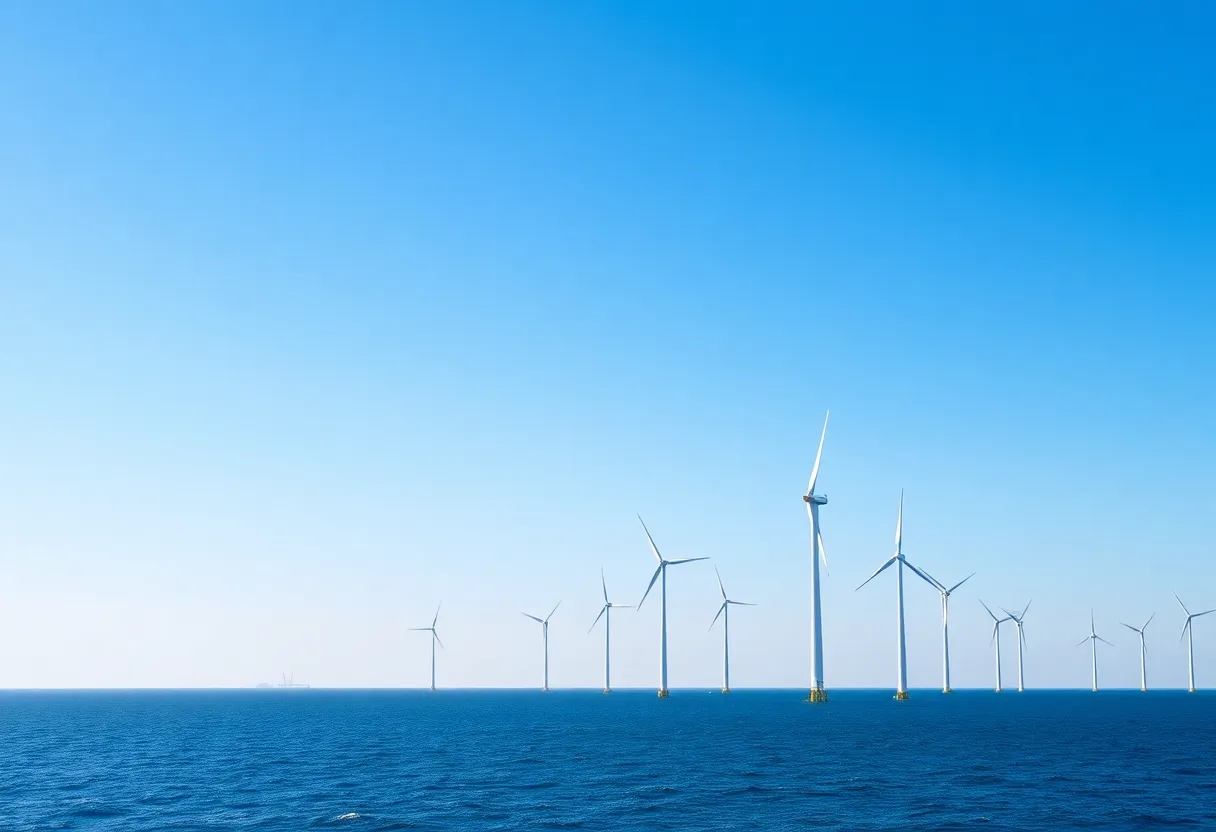 Offshore wind turbines generating clean energy