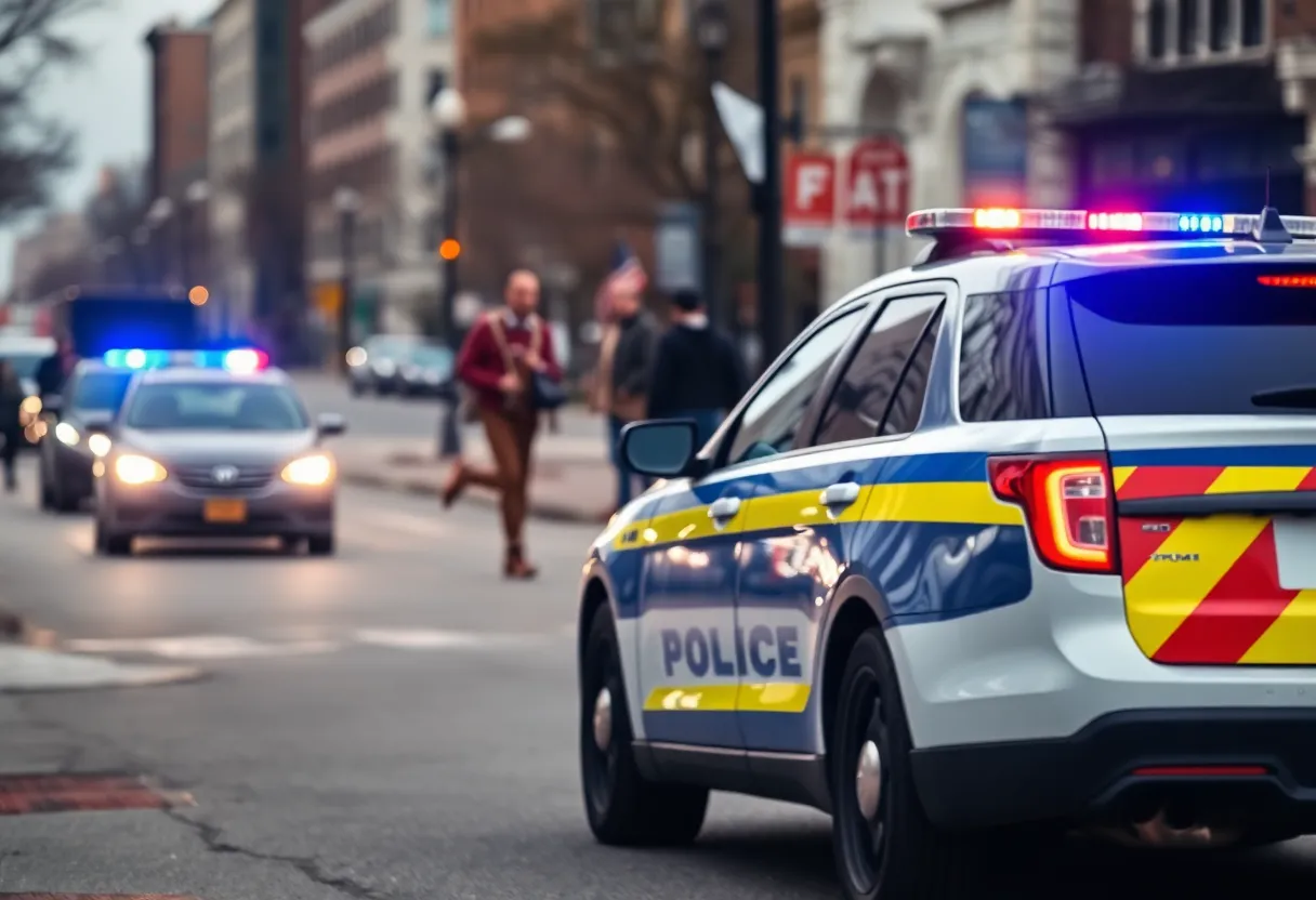 Police at a stabbing investigation scene in Providence