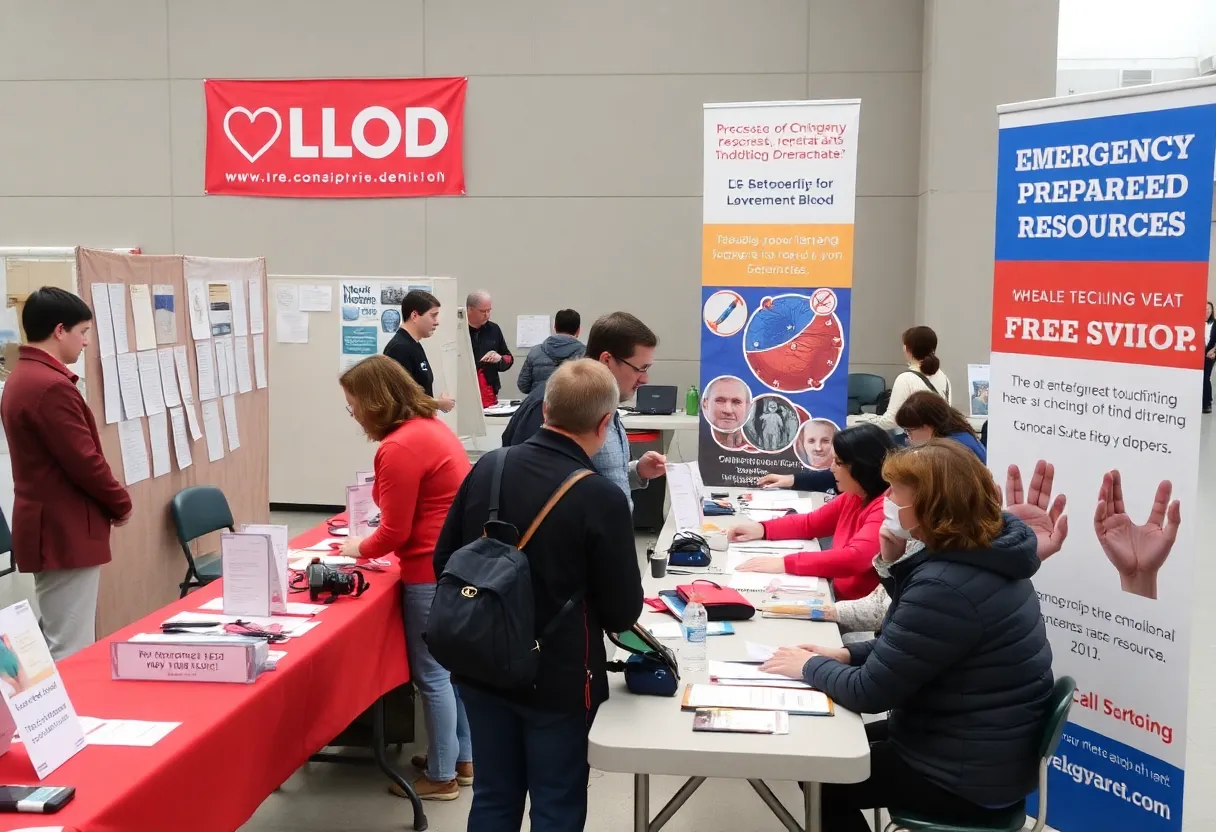 Community members participating in a blood donation event at Warwick Mall.
