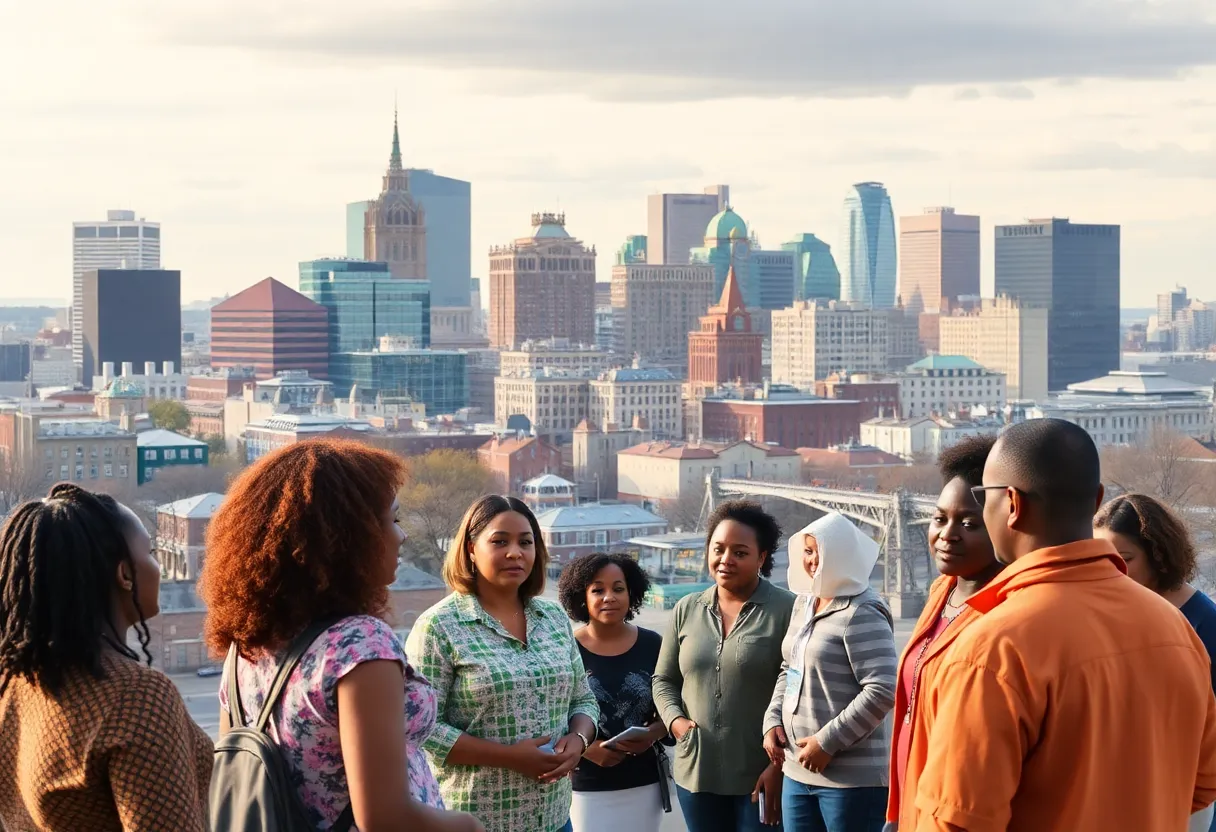 Diverse community gathered for a campaign event in Providence