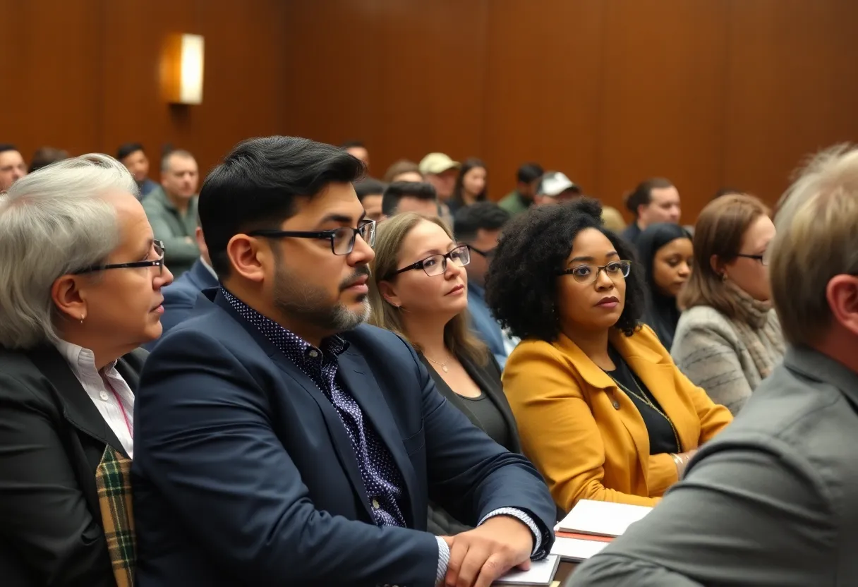 A vibrant meeting of the Providence City Council with engaged community members