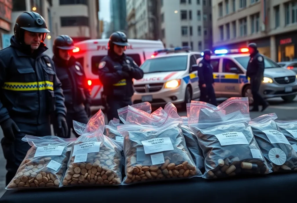 Police operation during a significant drug bust in Providence