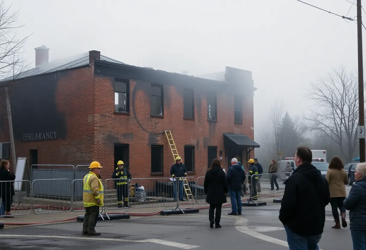 Emergency demolition site at Pine Street in Providence