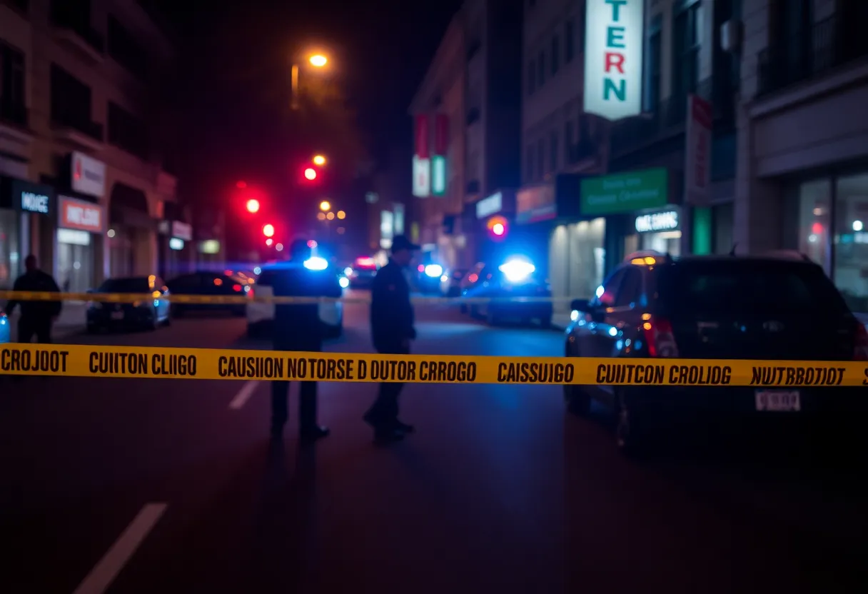 Police officers investigating a crime scene in Providence
