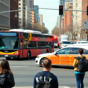 Emergency services attending to a bus collision scene in Providence