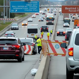 Emergency responders managing traffic incidents on an interstate highway in Providence.