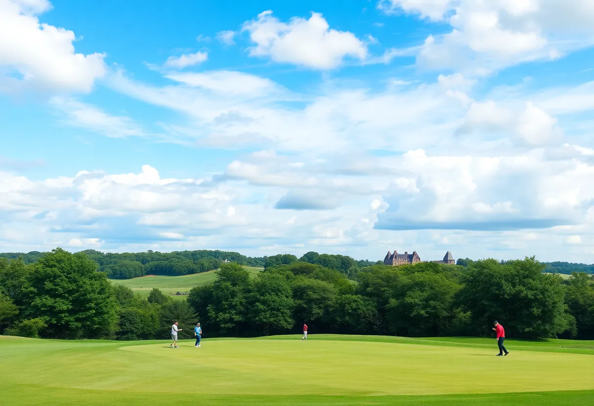 Golfers competing at the UConn Invitational at GreatHorse