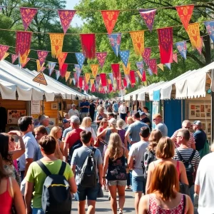 People enjoying PVDFest in Providence