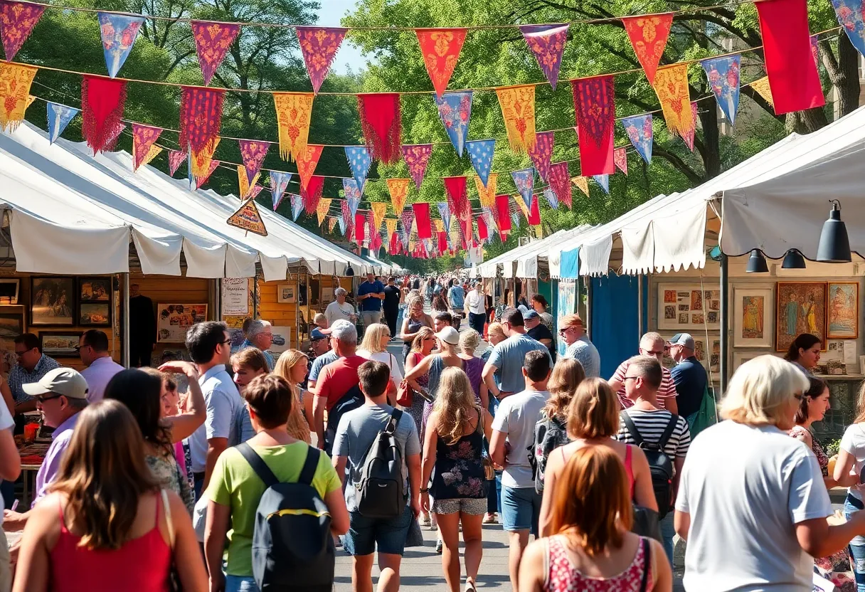 People enjoying PVDFest in Providence