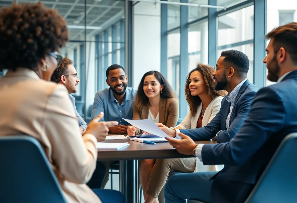 Business leaders in Rhode Island discussing strategies