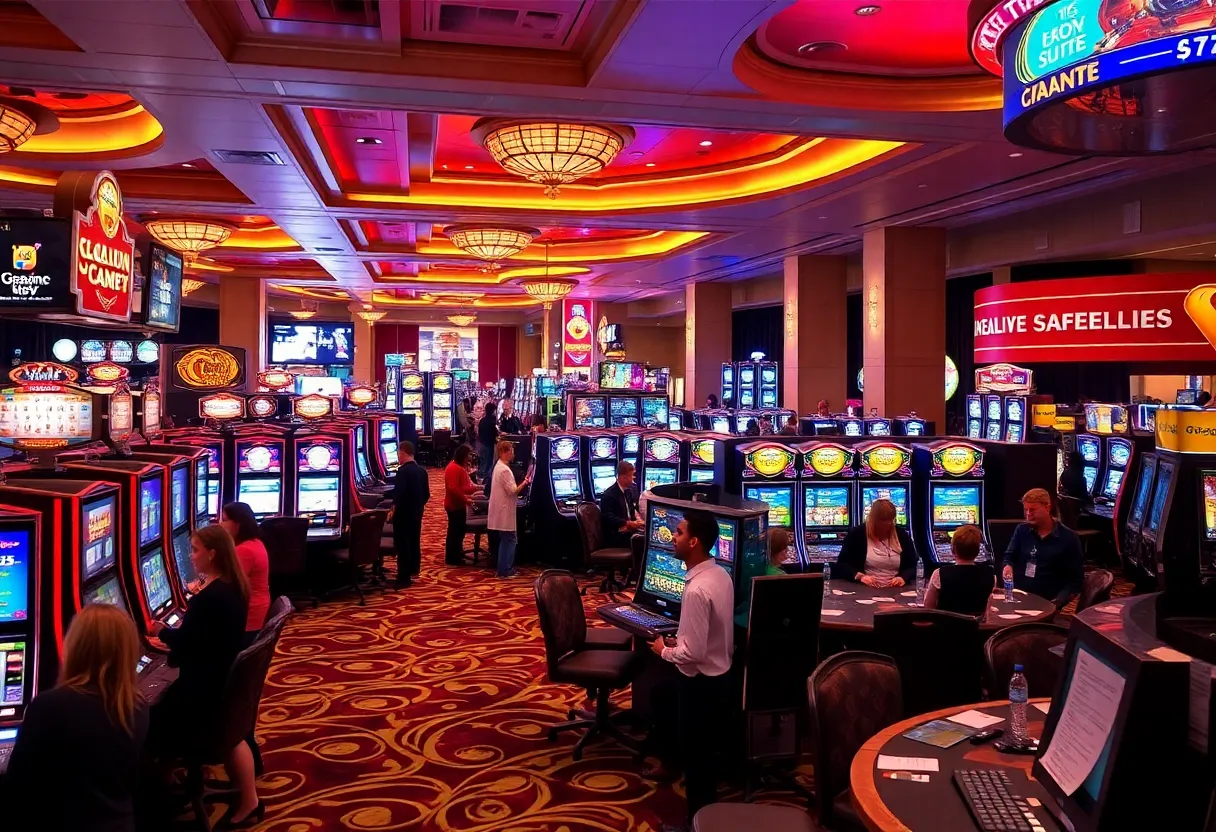 Casino floor showcasing slot machines and table games in Rhode Island
