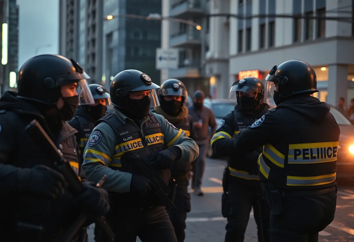 Law enforcement officers conducting an operation in Rhode Island