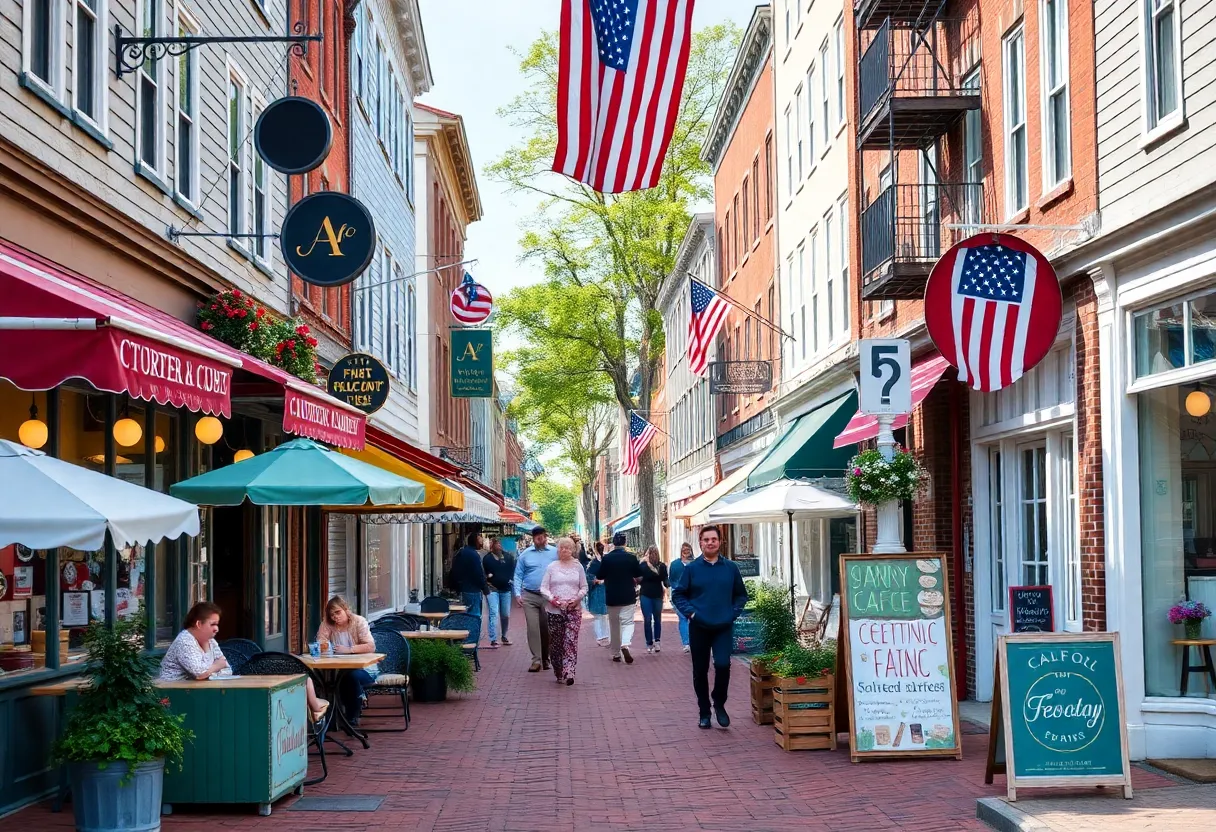 Rhode Island street with small businesses