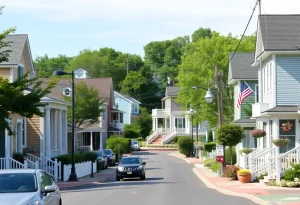 Street view of Rhode Island homes illustrating the real estate market.