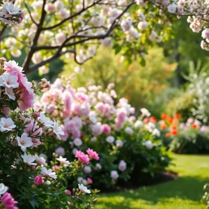 Garden with blooming flowers representing a legacy of love.