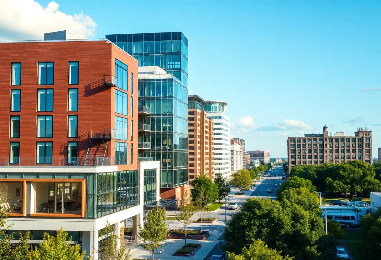 Urban landscape of Rhode Island showcasing modern real estate
