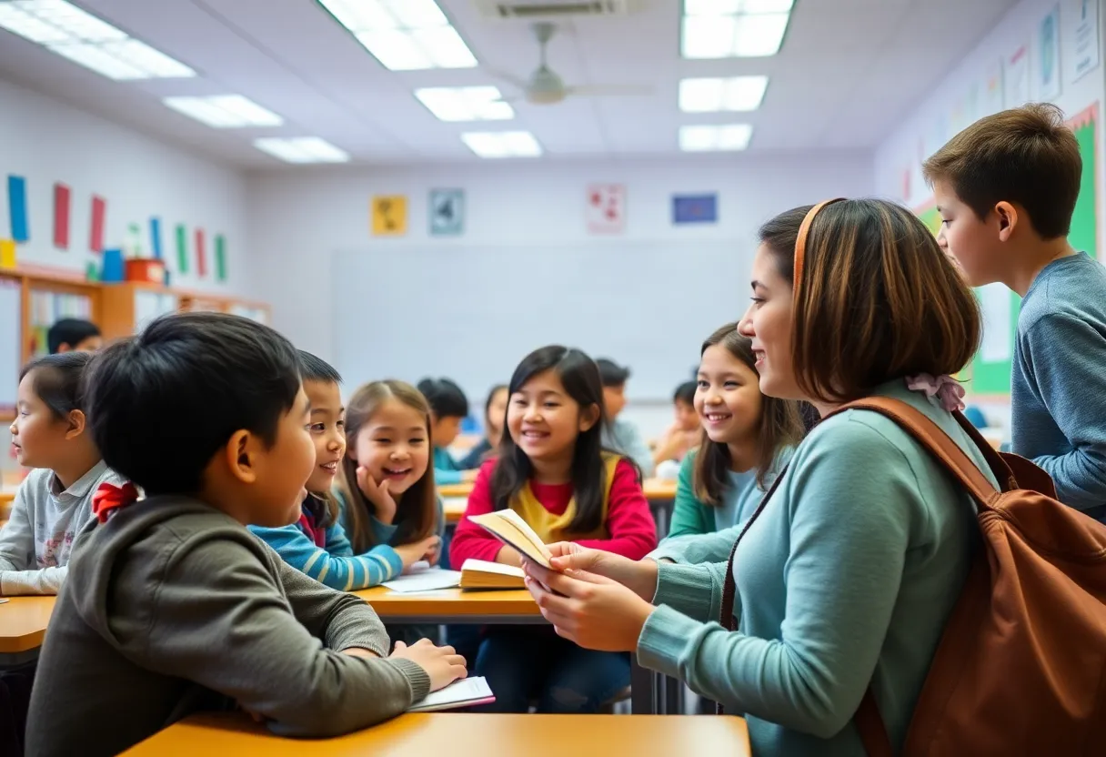 Students participating in classroom activities in a Providence school.