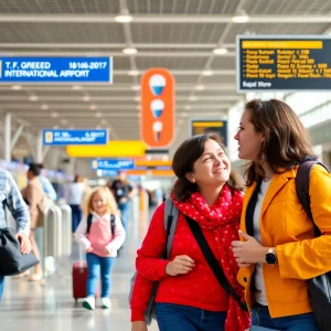 Travelers at T.F. Green International Airport