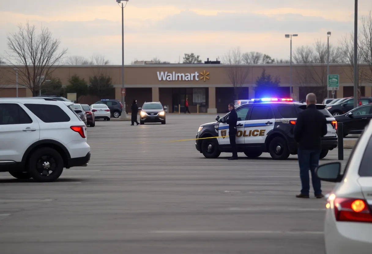 Police responding to a shooting incident in a parking lot