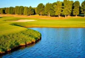 Family enjoying a round of golf on a Vero Beach golf course