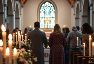 Candlelight memorial service for a beloved community member
