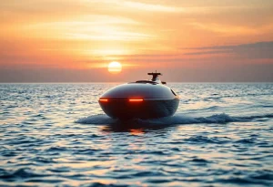 Futuristic Autonomous Surface Vessel on water