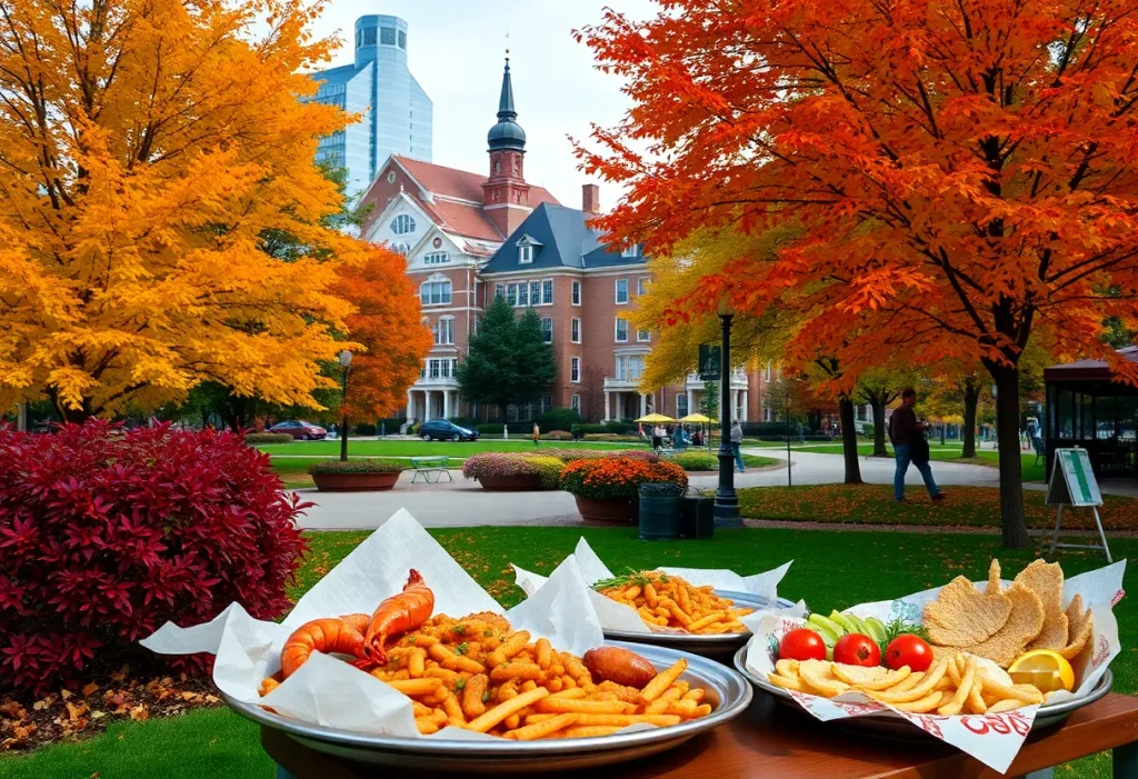 Colorful autumn foliage in Roger Williams Park, Providence.