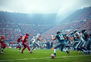 Brown football team in action during their game against Bryant, celebrating a victory.