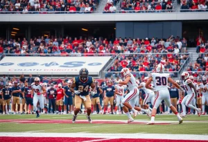 Brown University football team in action against Rhode Island