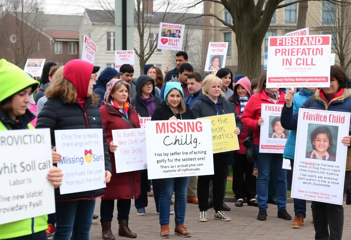 Community volunteers searching for a missing child in Providence