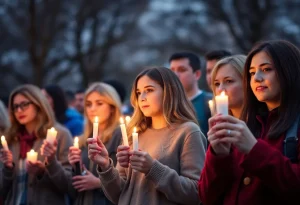 Community members gathered in support of missing children