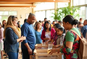 Community members volunteering together