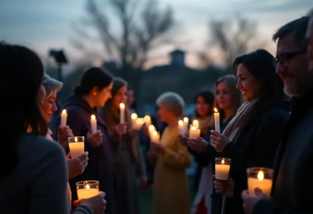 Candlelight vigil for Brian J. Jennings in Pawtucket community