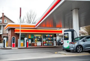 New Cumberland Farms location with drive-thru and EV charging stations