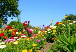 A beautiful garden symbolizing a tribute to a beloved community matriarch.