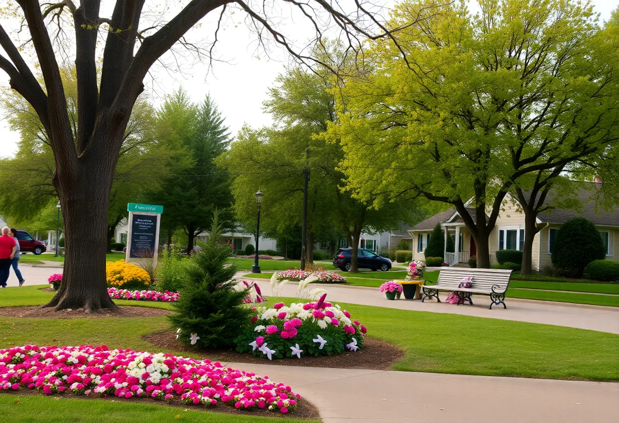 A peaceful park in Greenville, symbolizing community and remembrance.