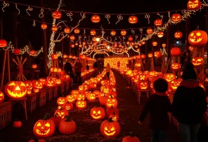 Illuminated pumpkin trail at the Jack-O-Lantern Spectacular