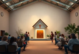 A tribute to a dedicated community servant with symbols of charity and faith.