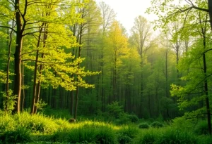 Beautiful serene forest landscape representing remembrance and legacy.