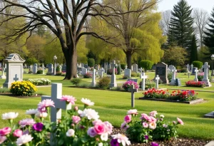 A peaceful cemetery scene representing remembrance and legacy.
