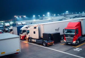 Logistics operations for live events with freight and equipment.