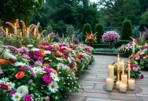 Beautiful memorial garden honoring Leonard Mandell