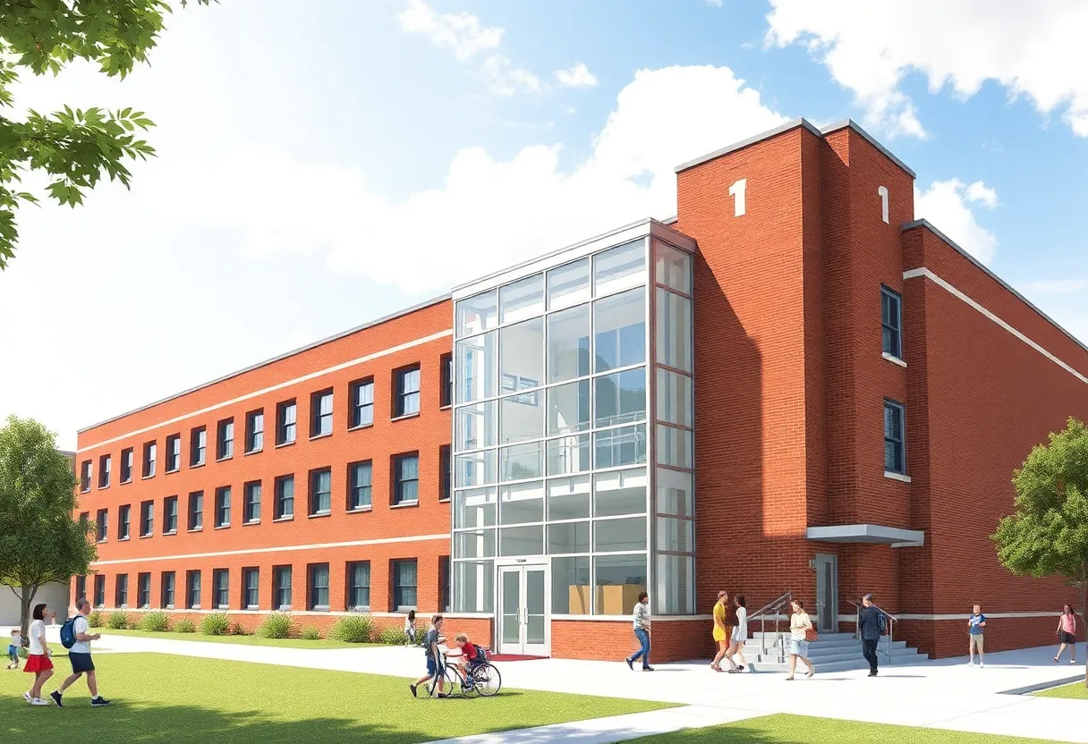 Architectural design of renovated Mount Pleasant High School