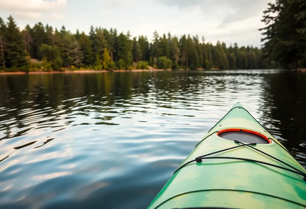 A peaceful kayak scene representing love for nature