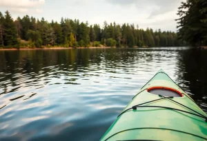 A peaceful kayak scene representing love for nature