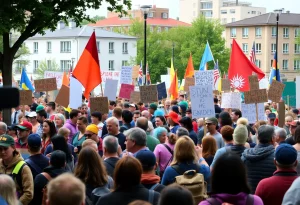 Massive crowd at No Kings protest in Providence