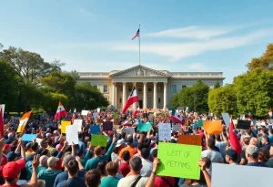 Crowd gathered at the No Kings rally in Providence